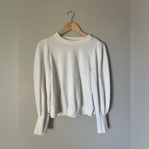 Banana Republic old money Cream Women's Sweatshirt ballon sleeve size S NWOT